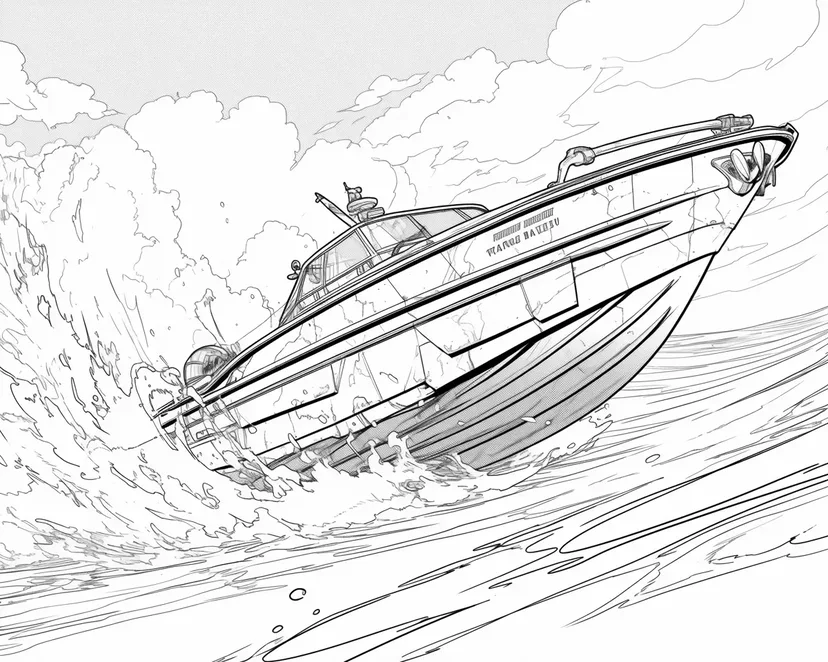 Racing Speedboat coloring page