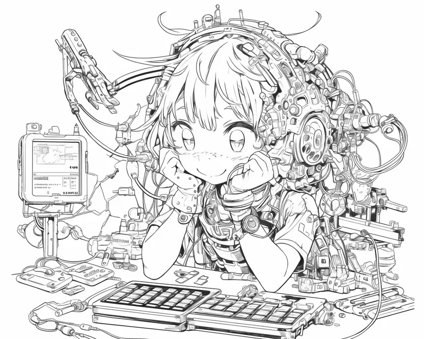 未来の技術者の塗り絵