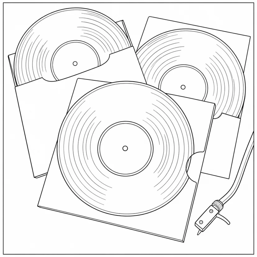 Coloriage Collection de disques