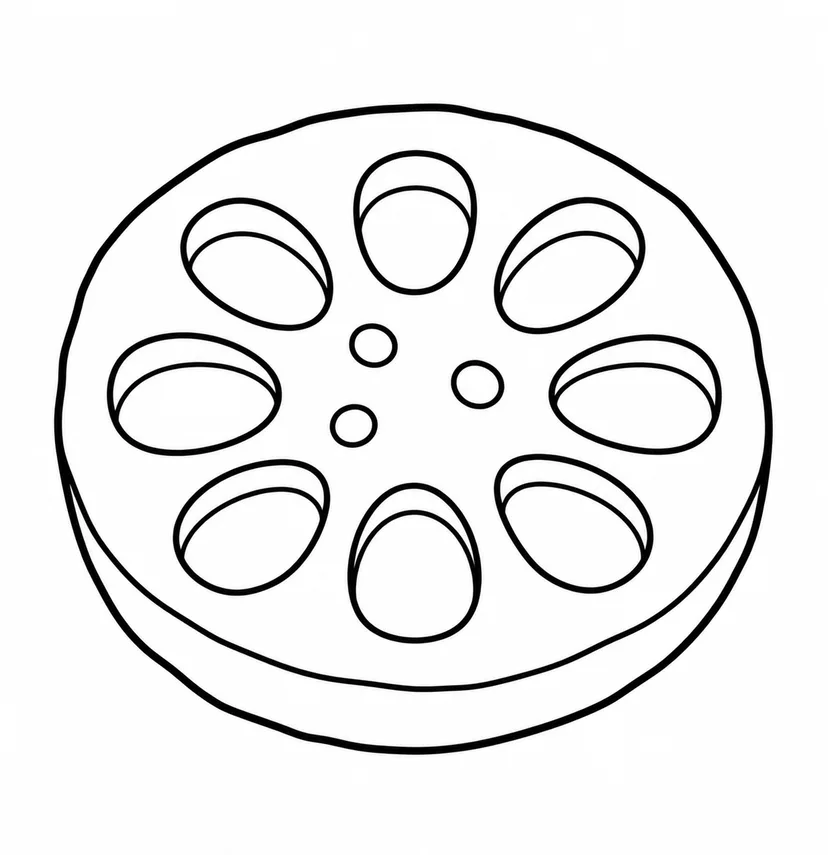 輪切りのれんこんの塗り絵