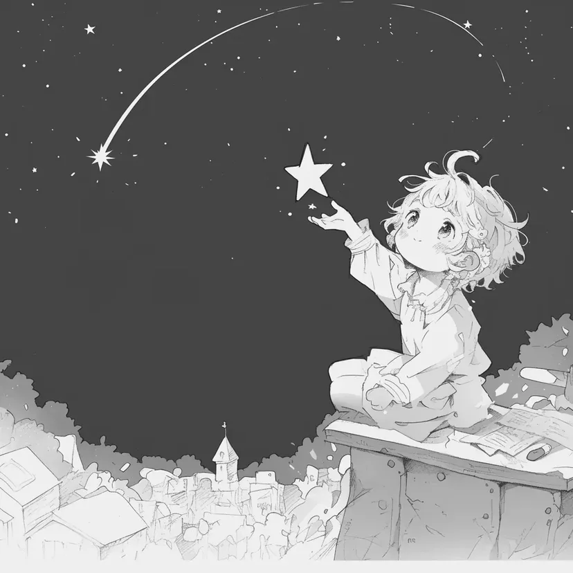 星に願いをの塗り絵