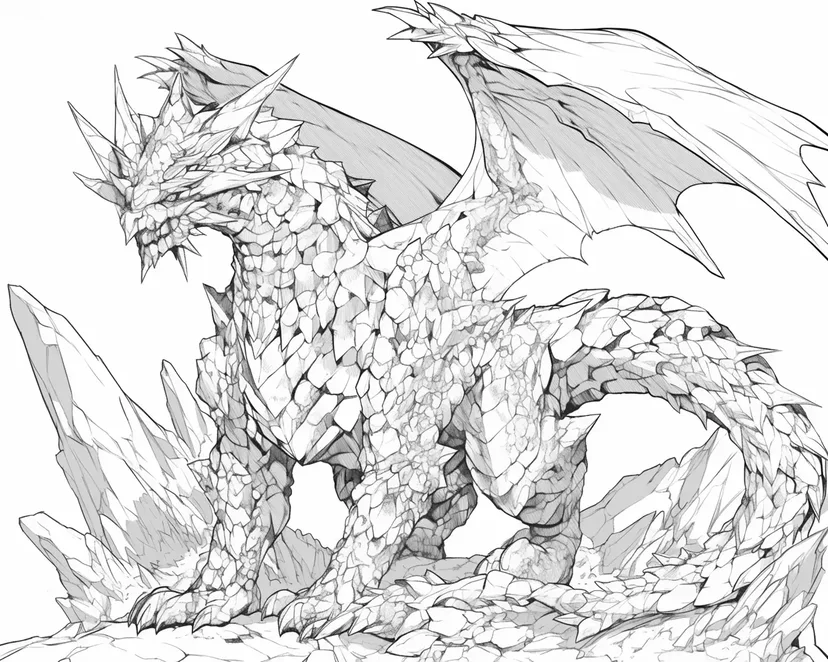 Brave Dragon Warrior coloring page