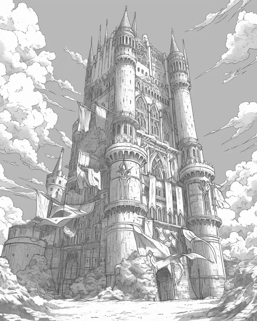 Dibujo de Gran Castillo del Reino para colorear
