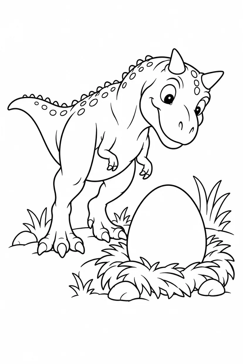 カルノタウルスと大きなたまごの塗り絵