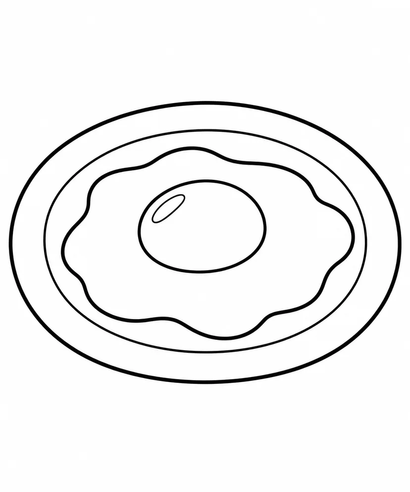 おさらの目玉焼きの塗り絵