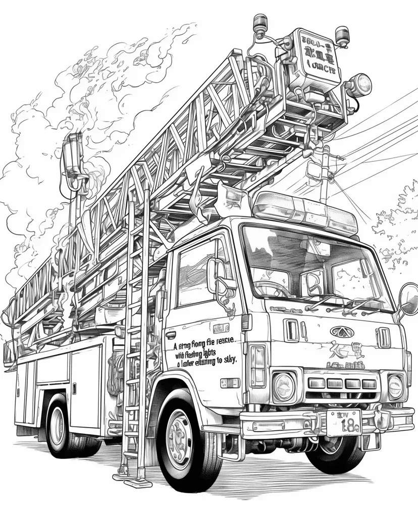 Dibujo de Camión de Bomberos Valiente para colorear