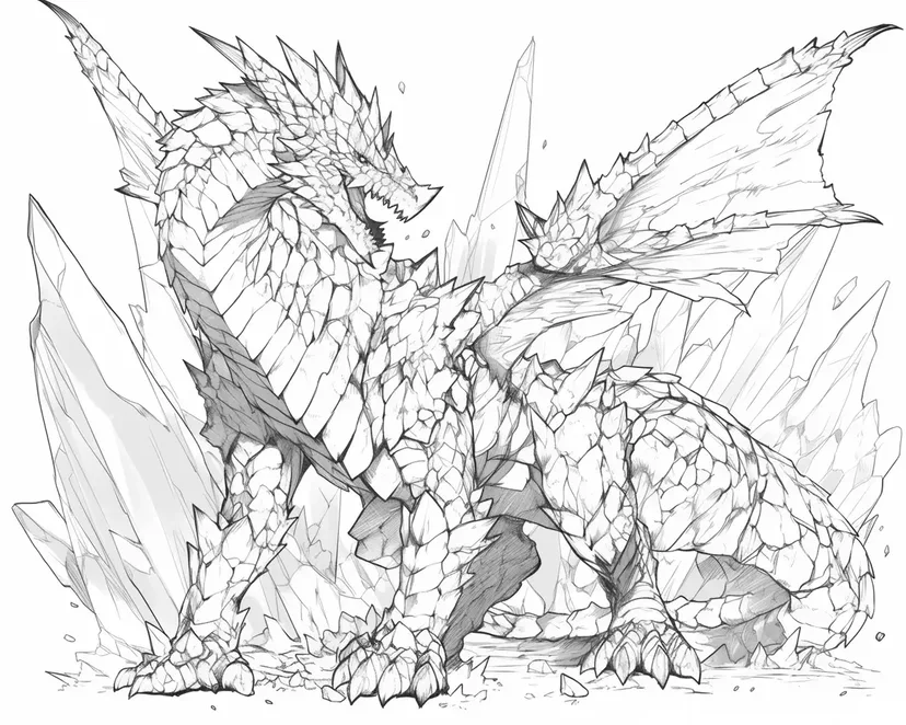 大地のドラゴンの塗り絵