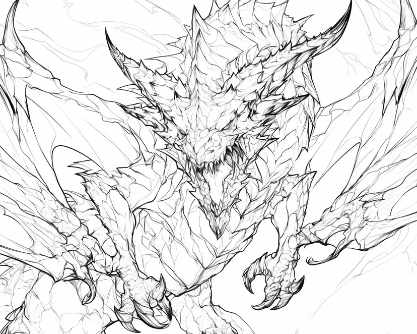 Dibujo de Dragón Majestuoso para colorear