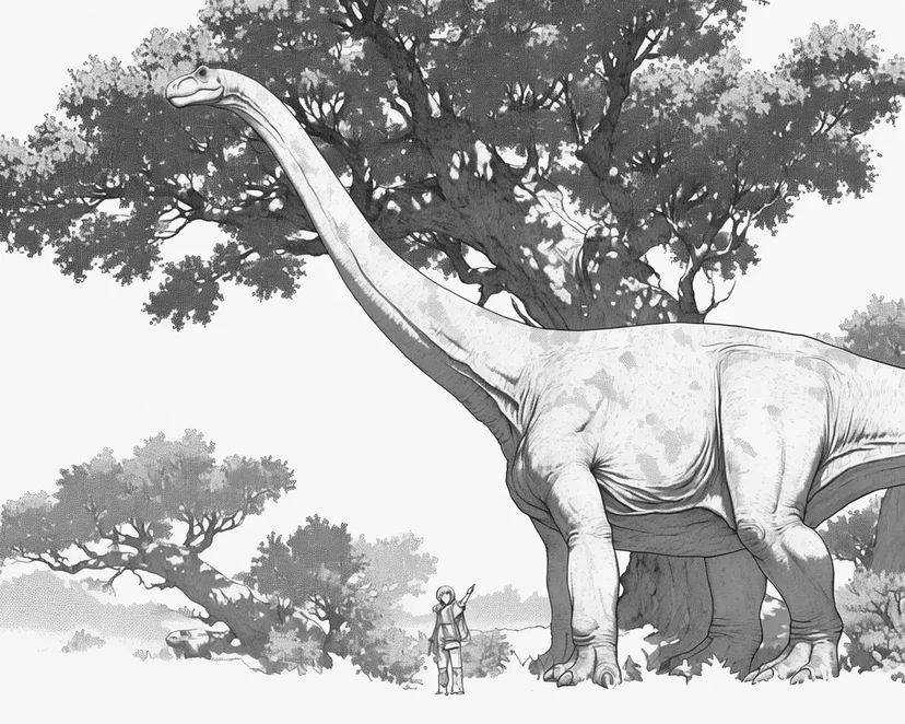 Gentle Brachiosaurus coloring page