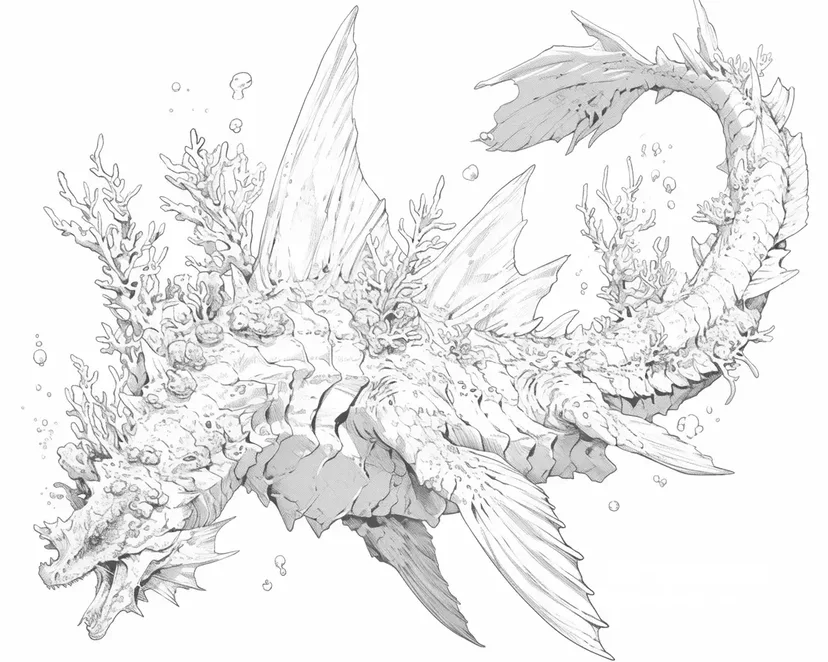 海龙涂色页
