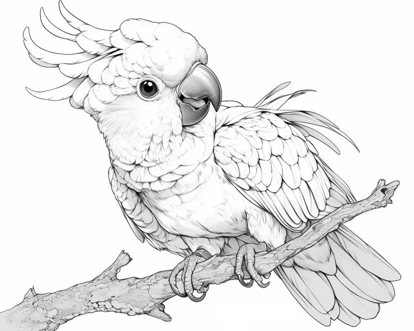 Desenho de Papagaio Bonito para colorir