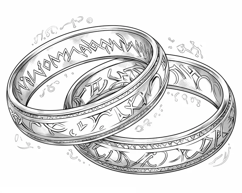 Dibujo de Anillos Encantados para colorear