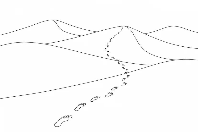 Coloriage Courbes du vent sur les dunes