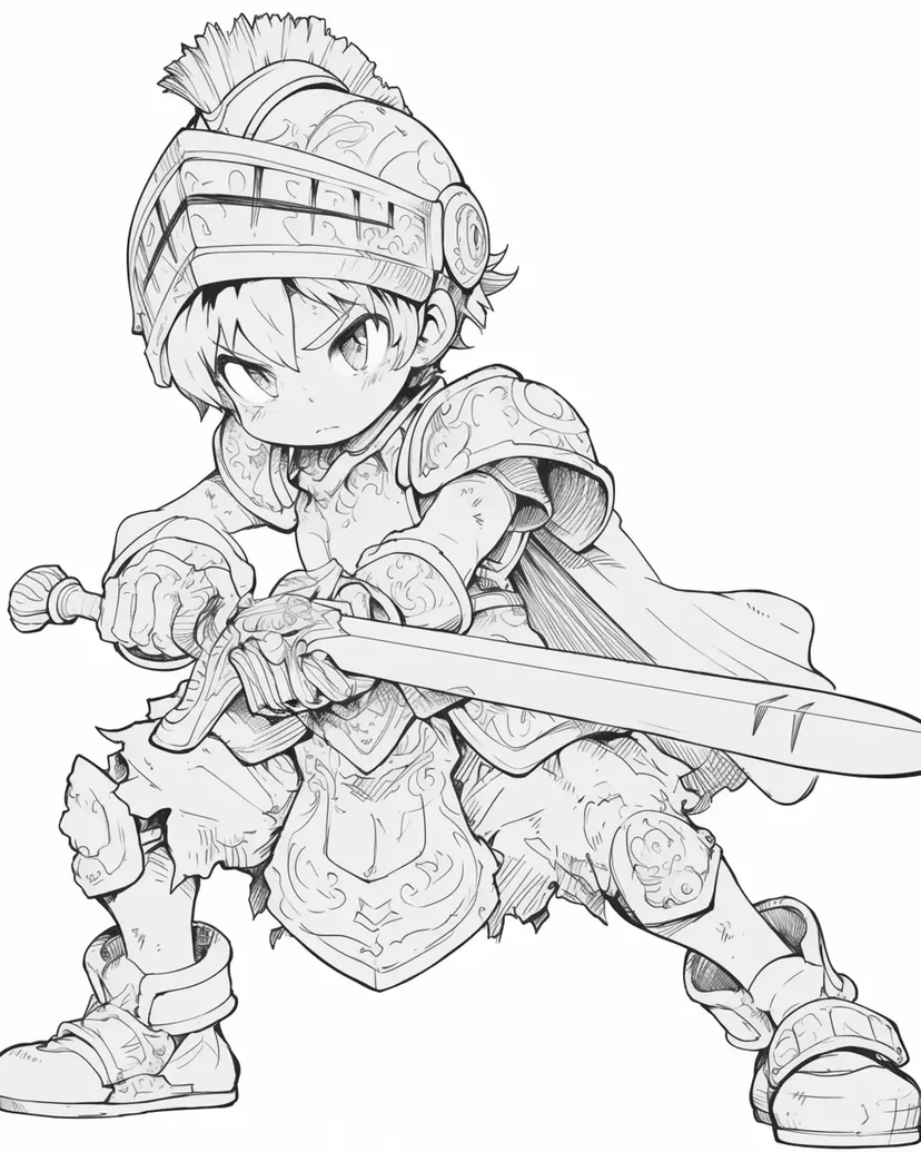 Little Hero coloring page