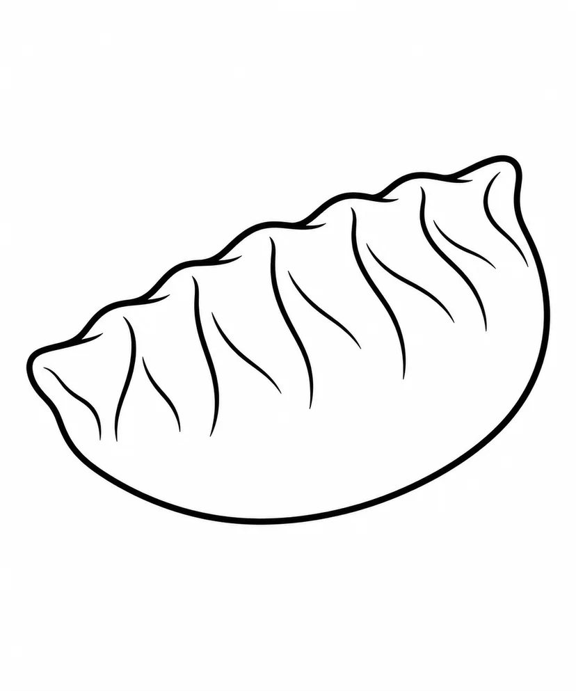 おおきなぎょうざひとつの塗り絵