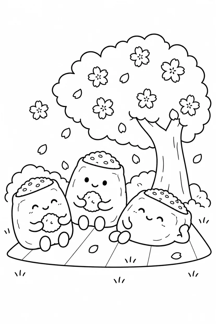 いなりずしのお昼やすみの塗り絵