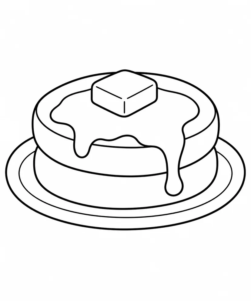 おさらのホットケーキの塗り絵