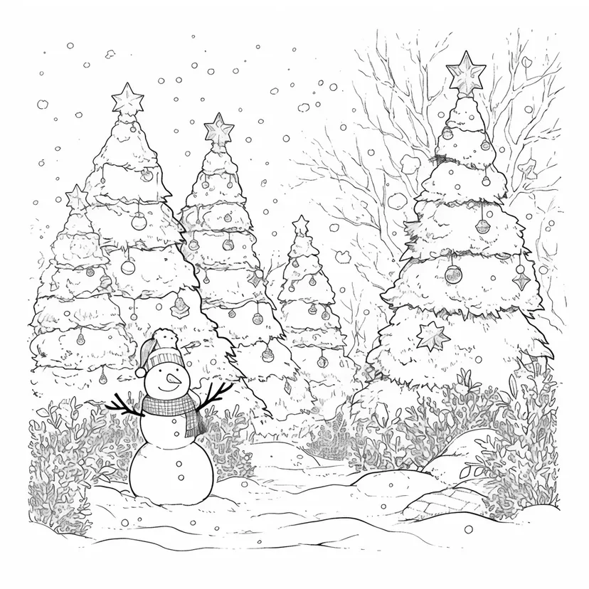 冬のワンダーランドの塗り絵