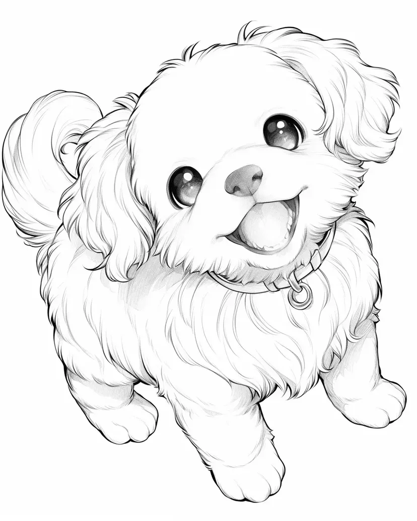 Desenho de Filhote Feliz para colorir
