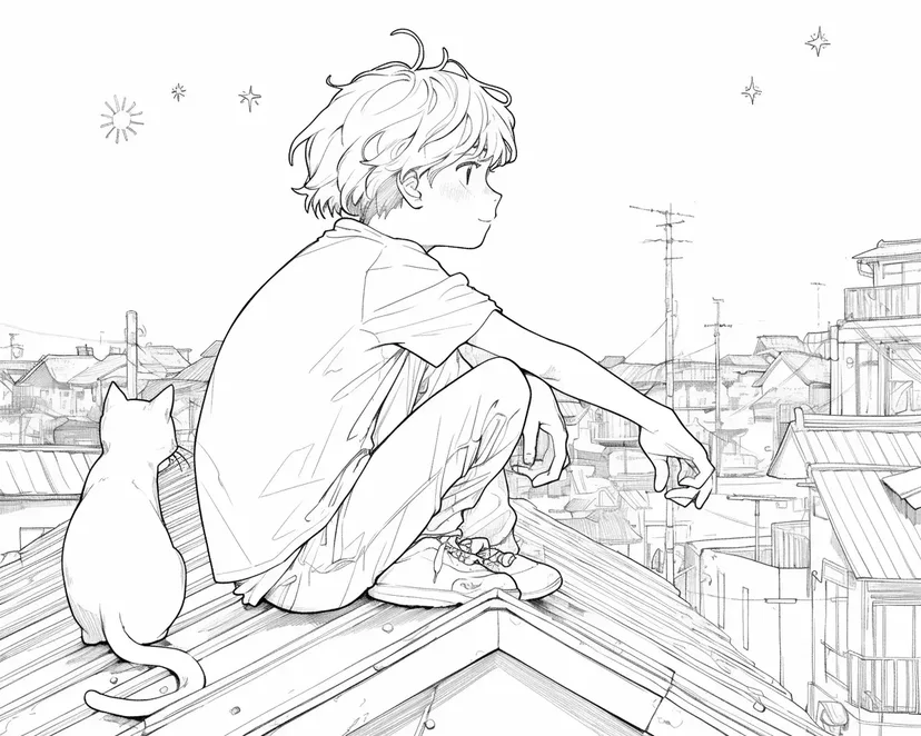Dibujo de Vista desde el Tejado para colorear