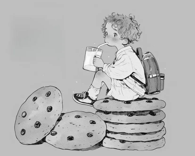 クッキーの上の小さな冒険者の塗り絵
