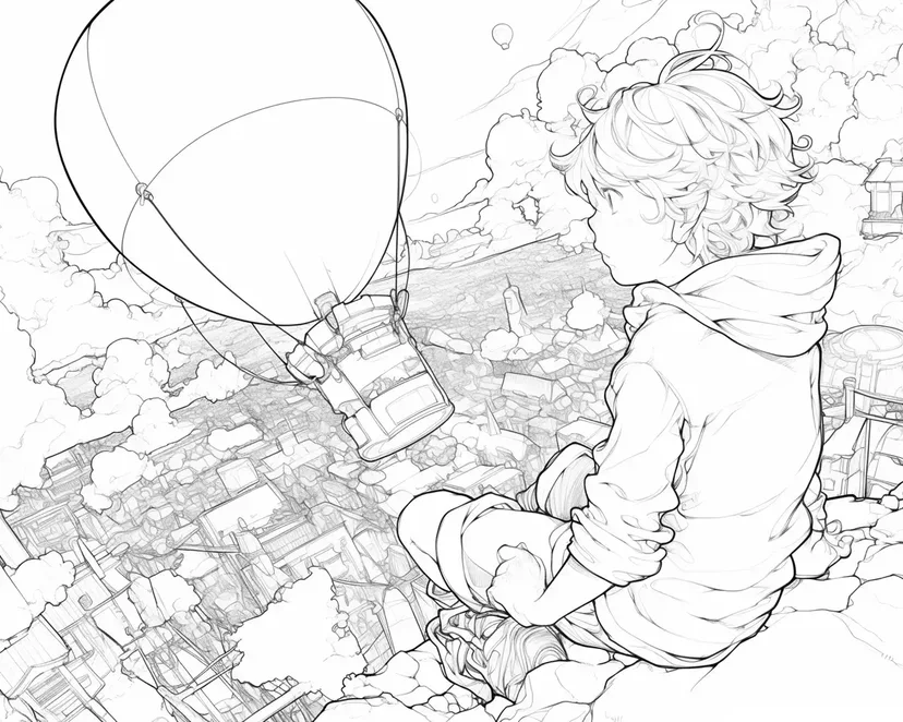 Desenho de Sonho no Céu para colorir