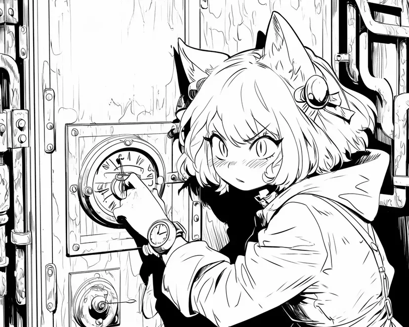 Dibujo de La Gata Detective y la Caja Fuerte Oculta para colorear