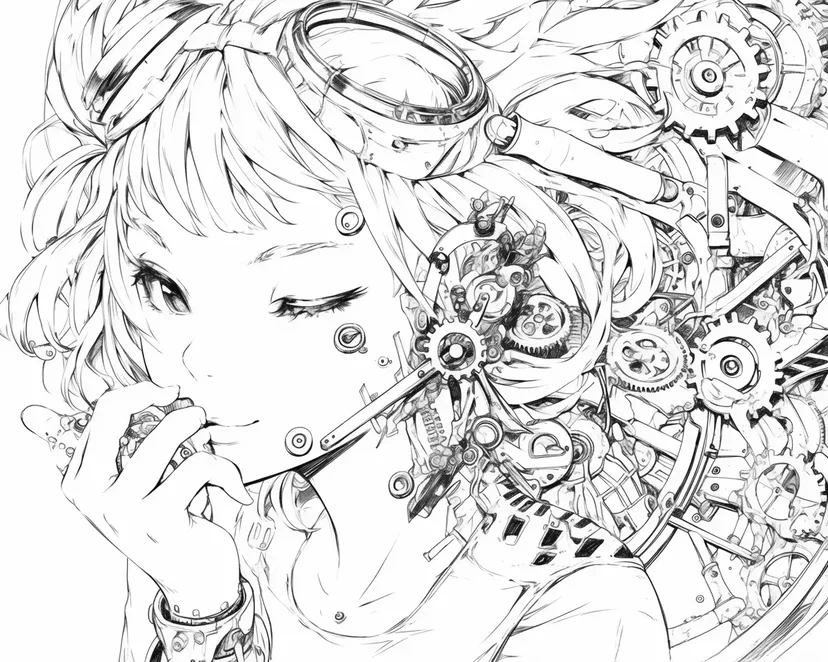 Dibujo de Sueño de la Chica Mecánica para colorear