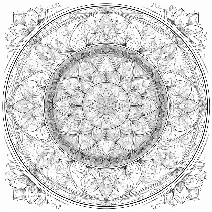 Elegant Mandala coloring page