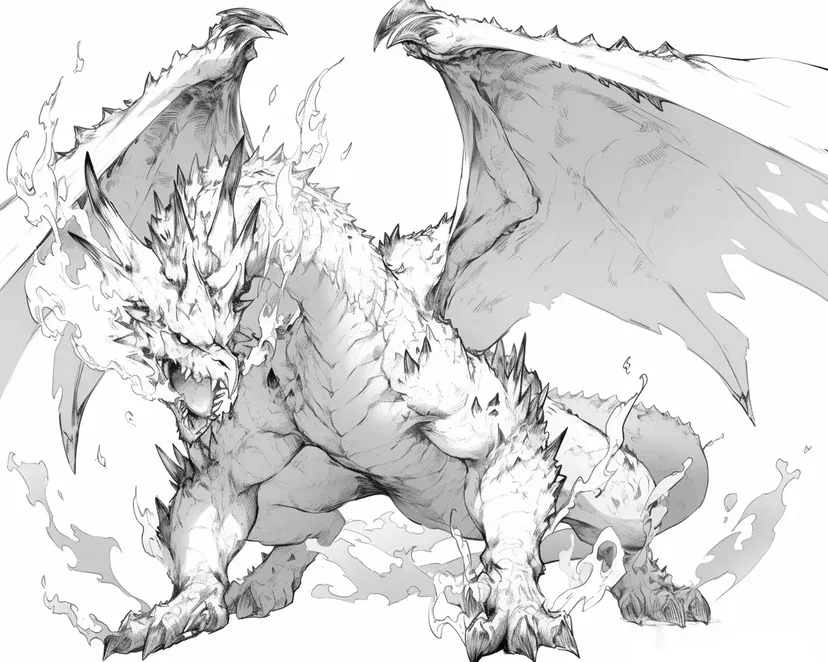 Coloriage Dragon de Feu