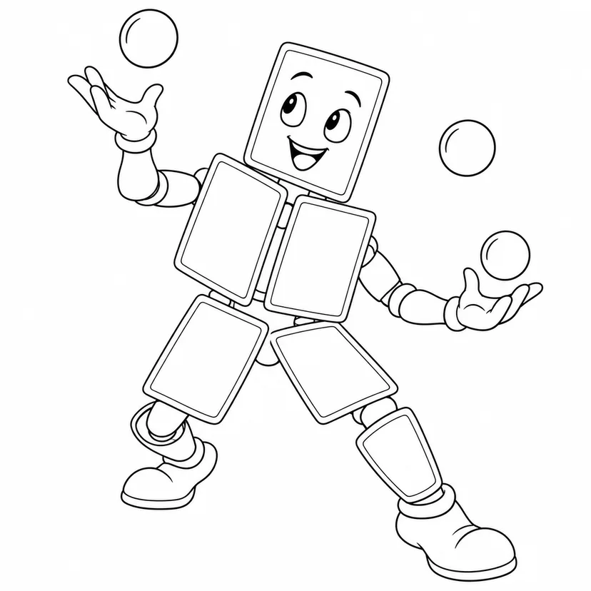 カードの体でジャグリングの塗り絵