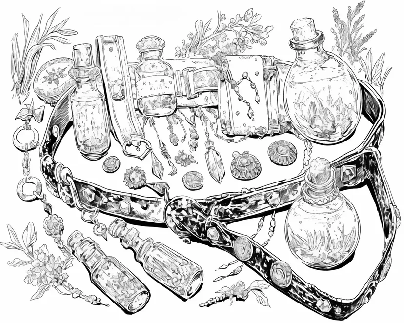 Coloriage Ceinture de Potions du Sorcier