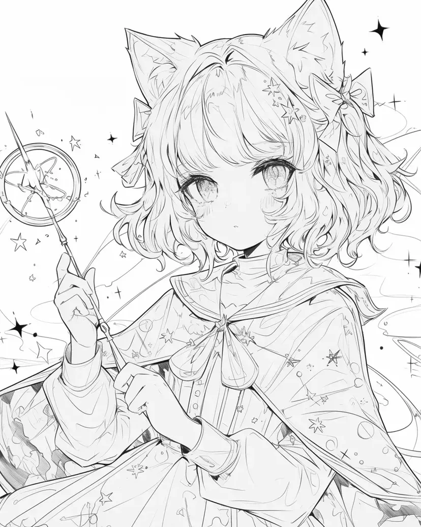 Desenho de Aventura da Garota Mágica para colorir