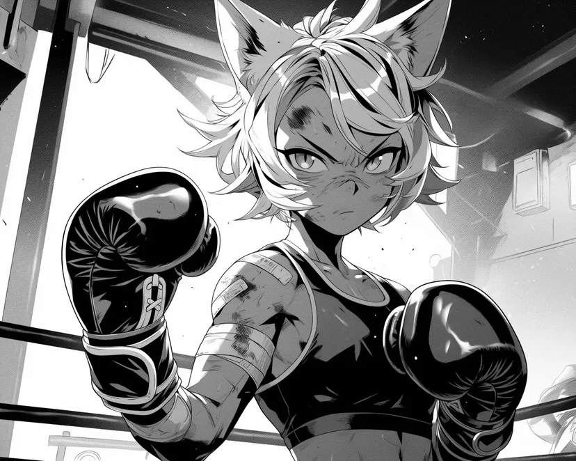 Desenho de O Desafio do Gato Boxeador para colorir