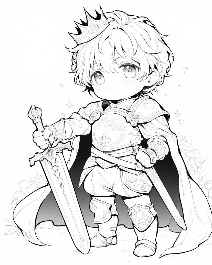 Little Hero Prince coloring page