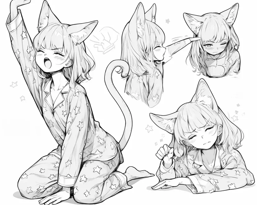 星空睡衣涂色页