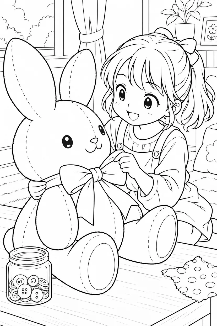 マスコットを仕上げようの塗り絵