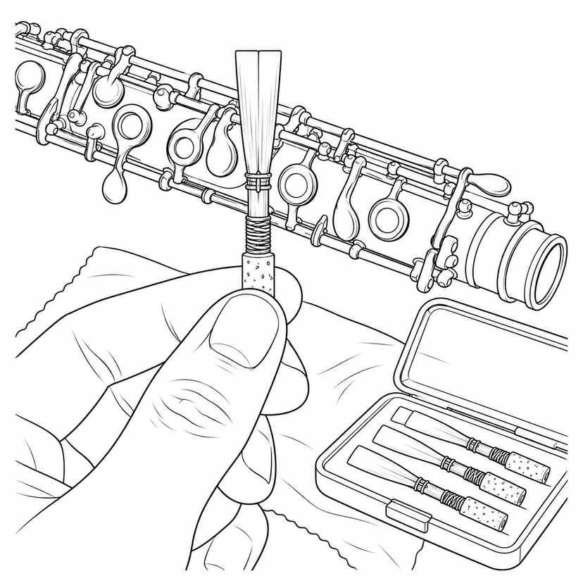 Dibujo de Caña de oboe entre los dedos para colorear