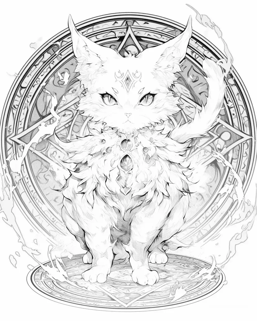 Dibujo de Gato Mágico para colorear