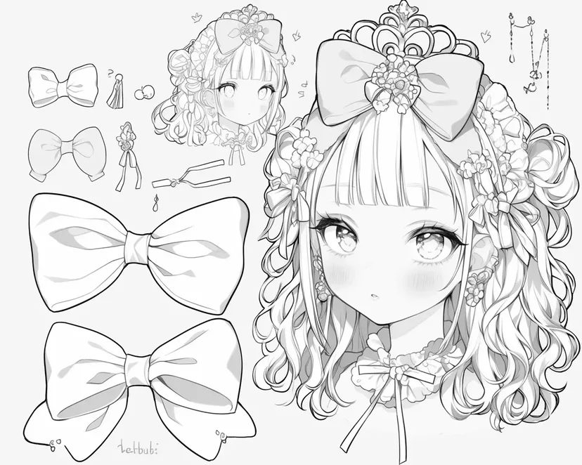 Desenho de Garota do Laço para colorir
