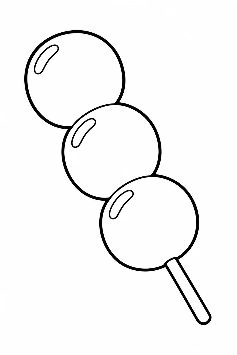 みっつのおだんごの塗り絵