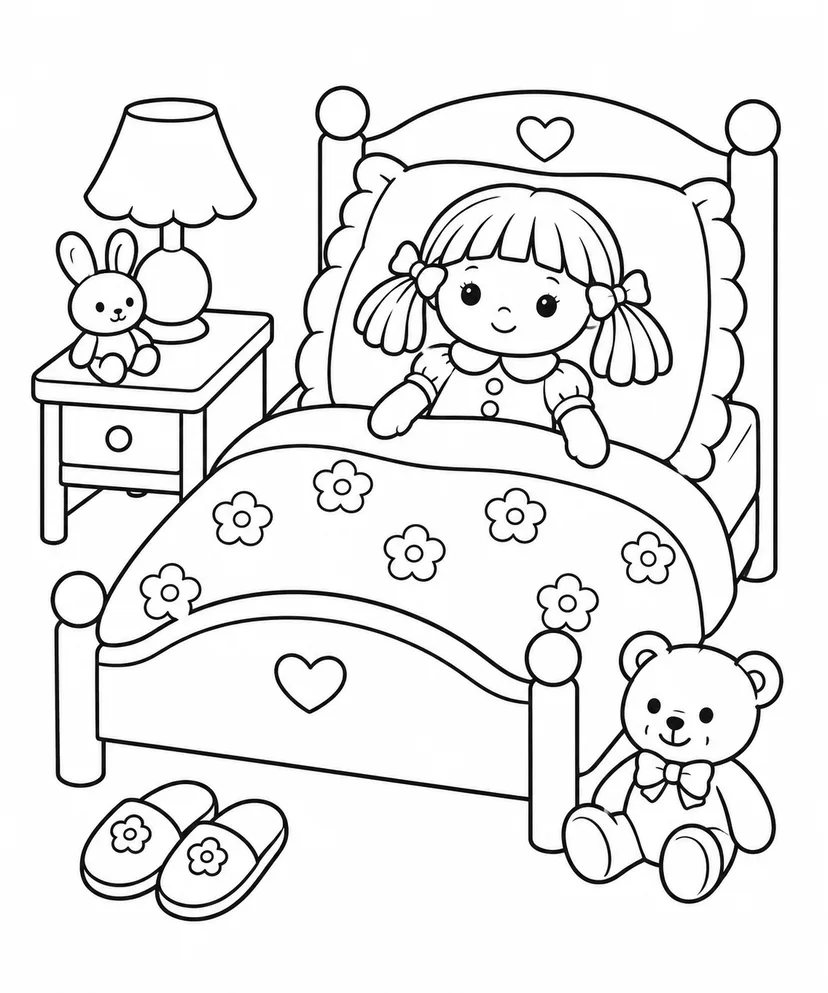 お人形のベッドと枕