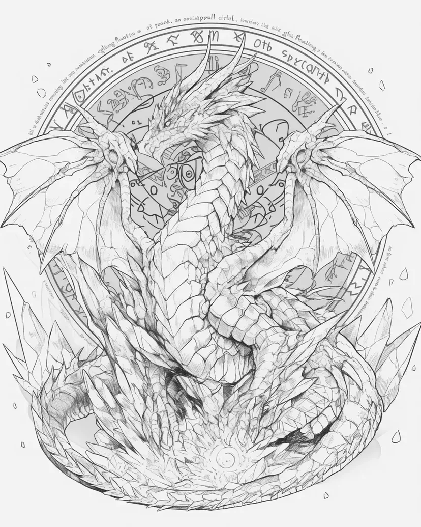 Desenho de Dragão Místico para colorir