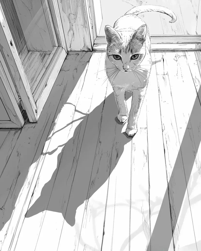 Dibujo de Gato en la Luz del Sol para colorear