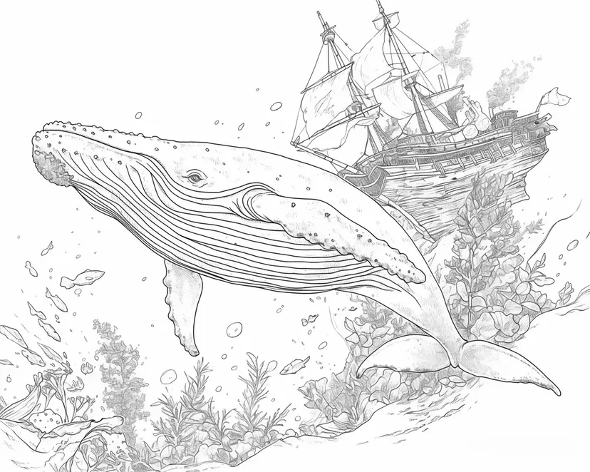 Desenho de Aventura no Mar Profundo para colorir