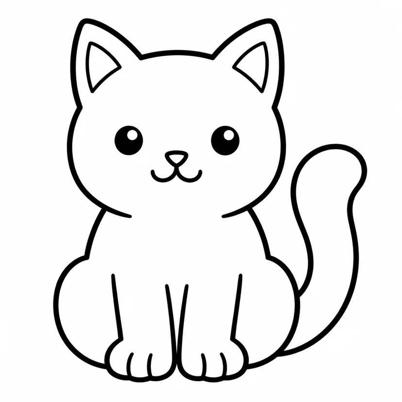 おすわりねこの塗り絵