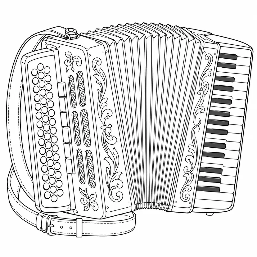 Coloriage Accordéon replié