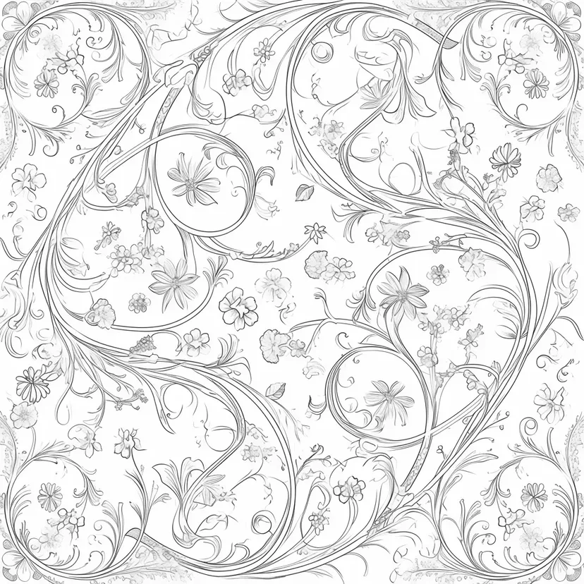 Dibujo de Caleidoscopio Floral para colorear
