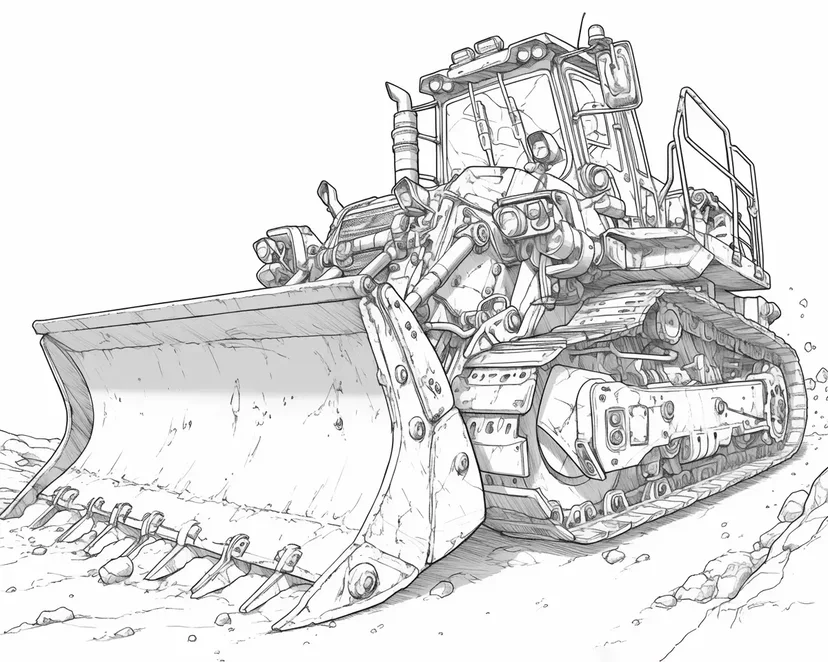 Dibujo de Bulldozer Poderoso para colorear