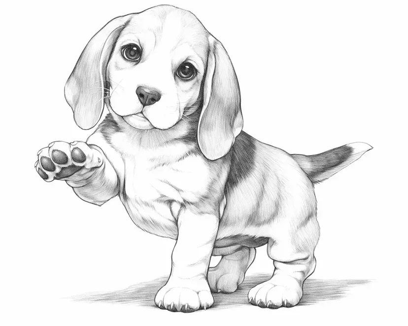 Dibujo de Cachorro Adorable para colorear